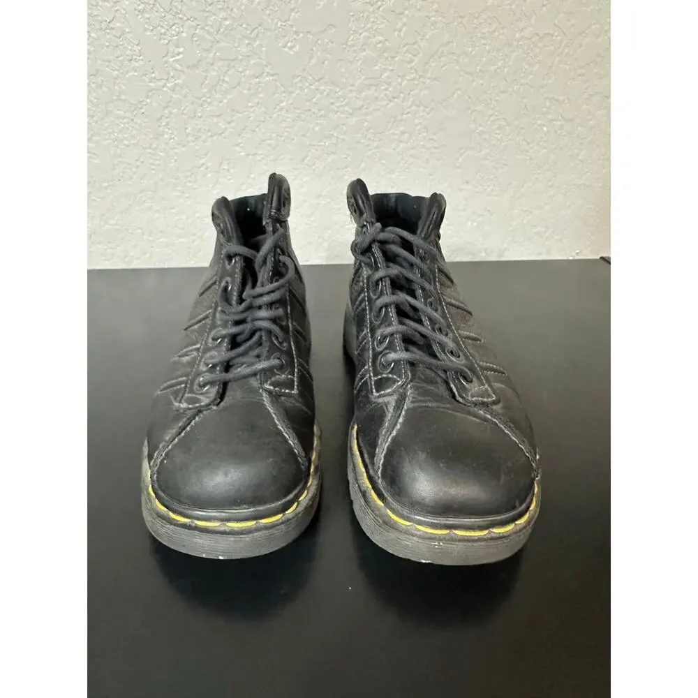 Dr. Martens 9763 Made In England Black Leather Chunky Work Boot Men 6 Grunge Y2K